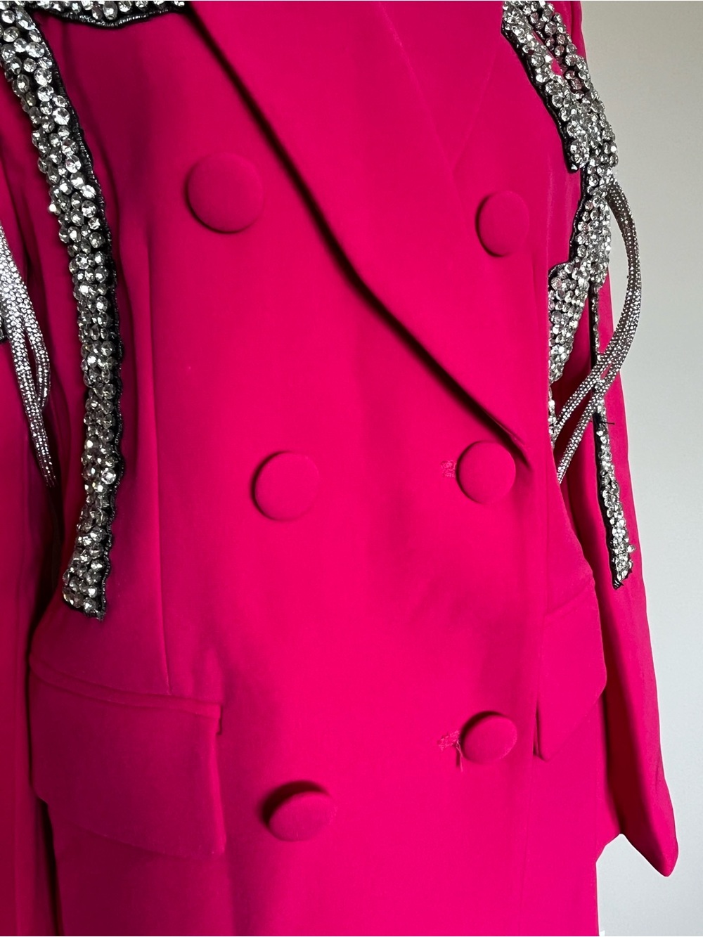 NWT Beulah Style Hot Pink Embellished Bow Jacket/Blazer Size Medium - Picture 9 of 16